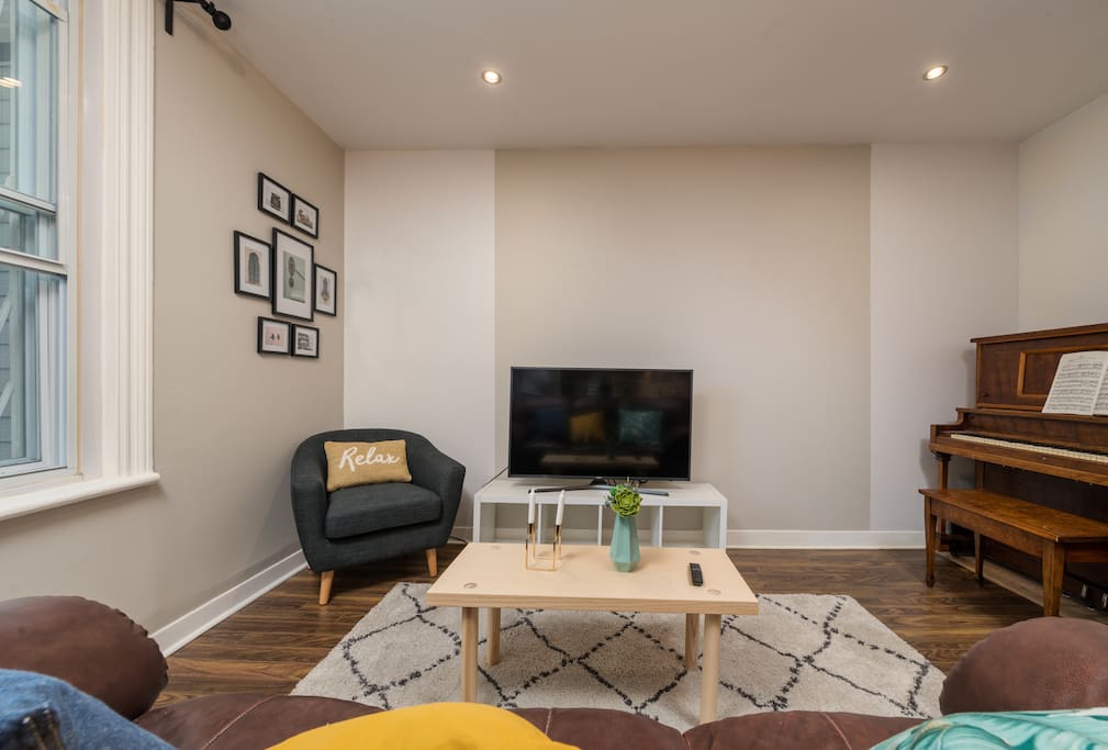 Living room with smart TV