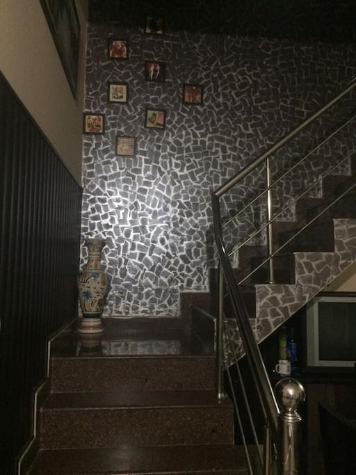 Stairs leading up to the bedroom