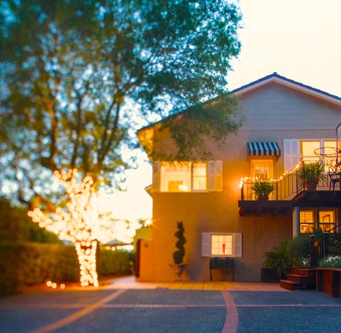 Tucked into the hill with spectacular views