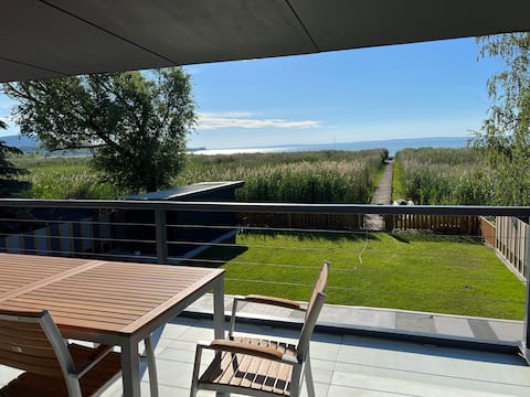 House on the shore of Lake Balaton, with pier