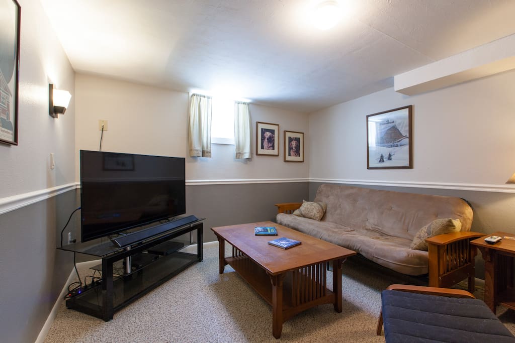 Living area with 55" TV.