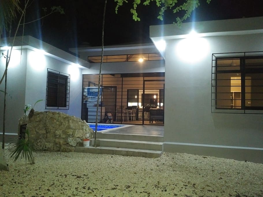 Front of home in the evening