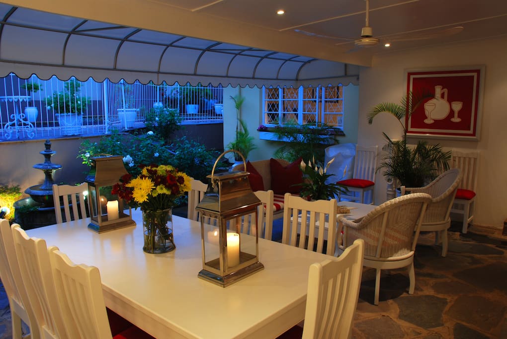 A pleasant area to relax and enjoy a sun downer and evening meal or barbeque