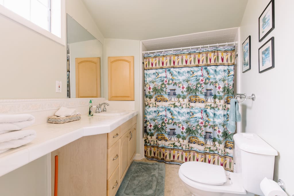 Your private full bath with lots of counter space.