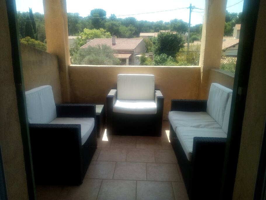 Espace privé à la chambre Terrasse aménagée avec vue SUD