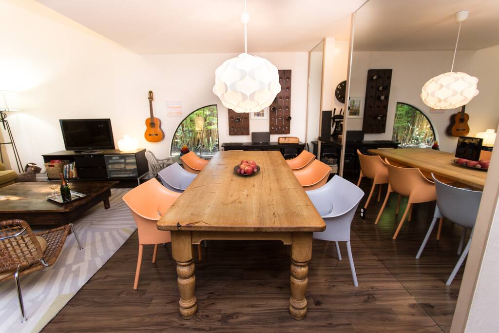 Farm house kitchen table accommodates 6