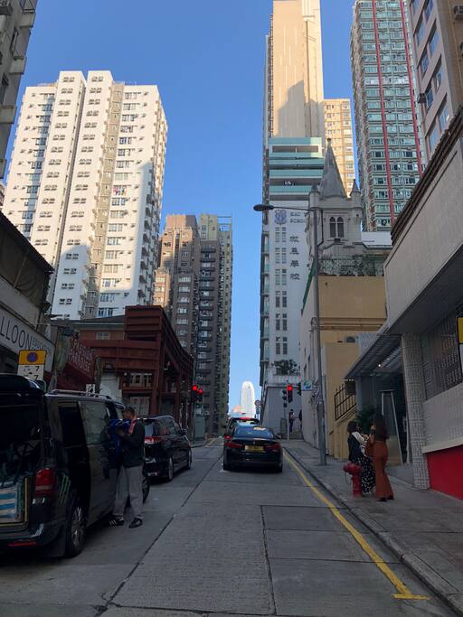 View from outside the flat - that’s the famous IFC in the distance (2 Stops on the MTR)