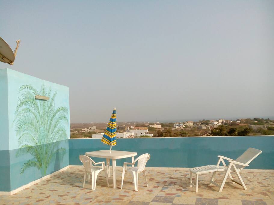 bains de soleil sur la terrasse....