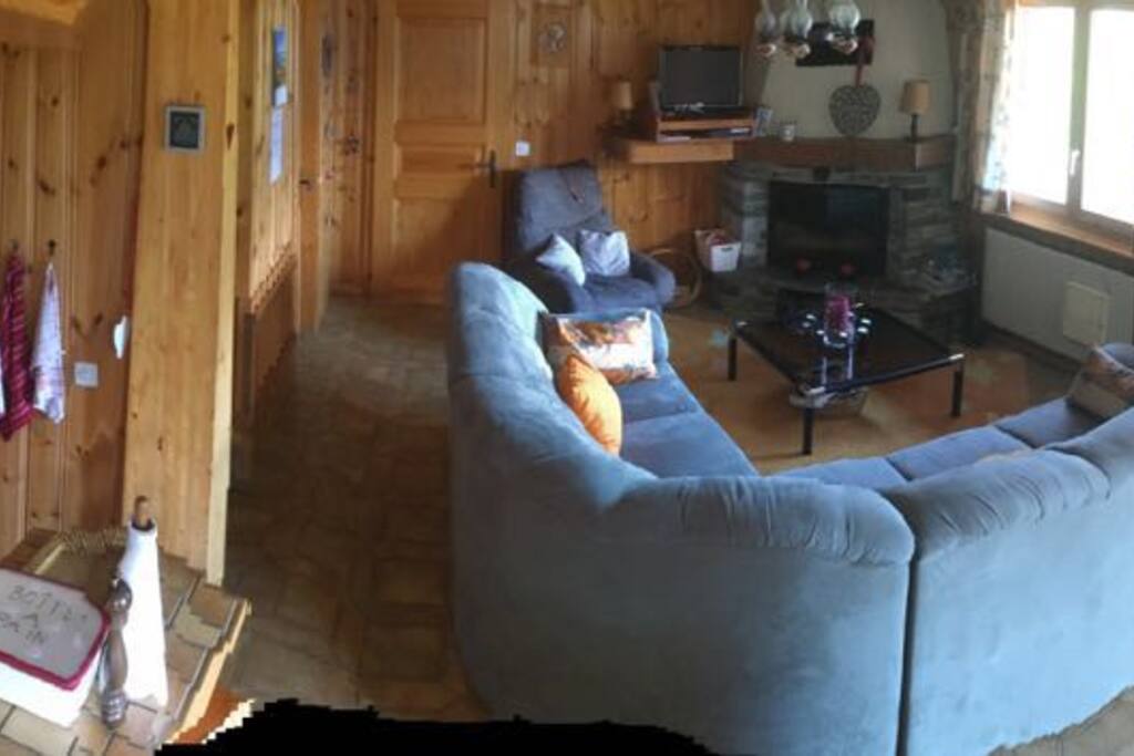 our living room with fireplace