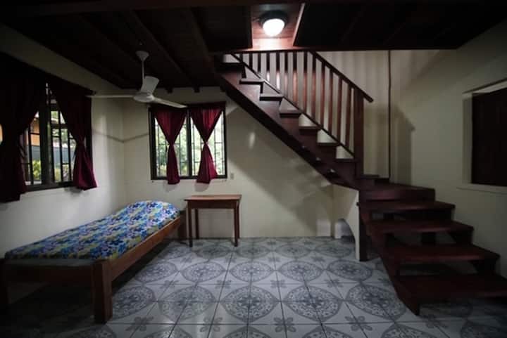 Living room/Extra room with single bed 