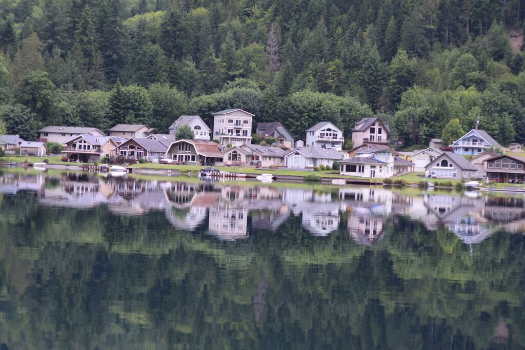 Neighbors across the lake taken from our great room