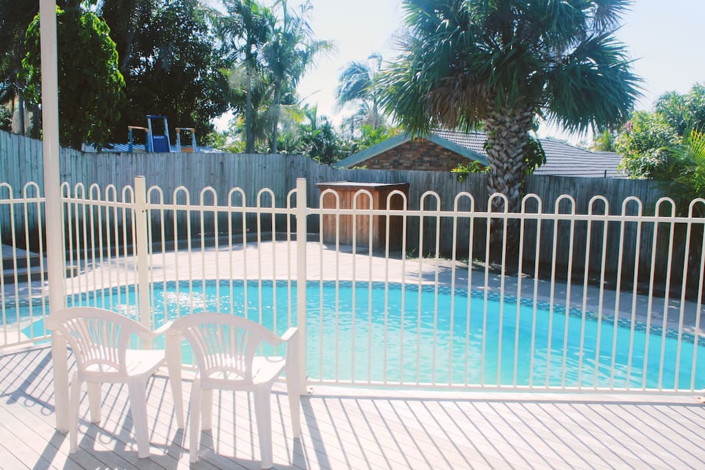 Back Yard Swimming Pool and Deck for Entertainment