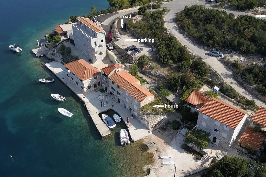 a view of the house from the air