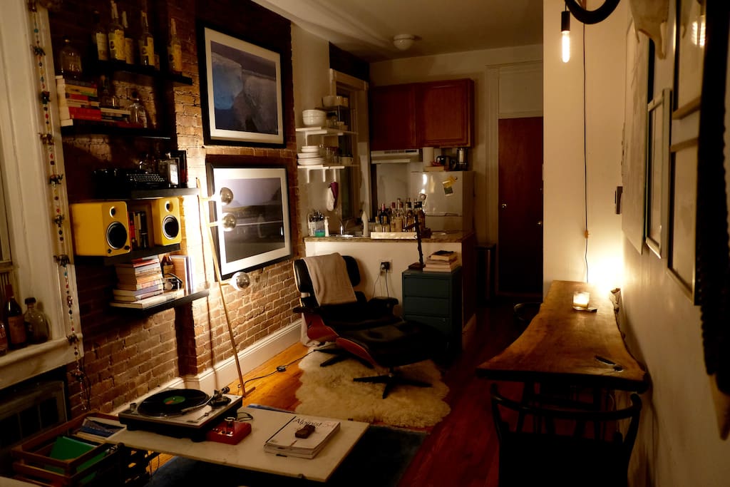 Living Room - Custom made wood table on the right.