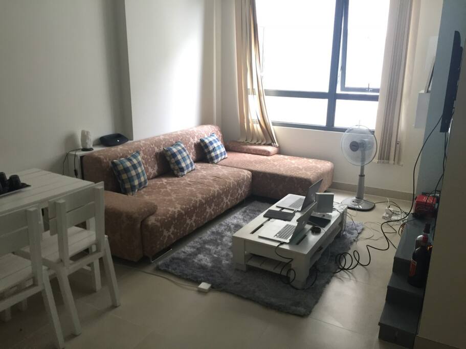 Living room with sofa and TV