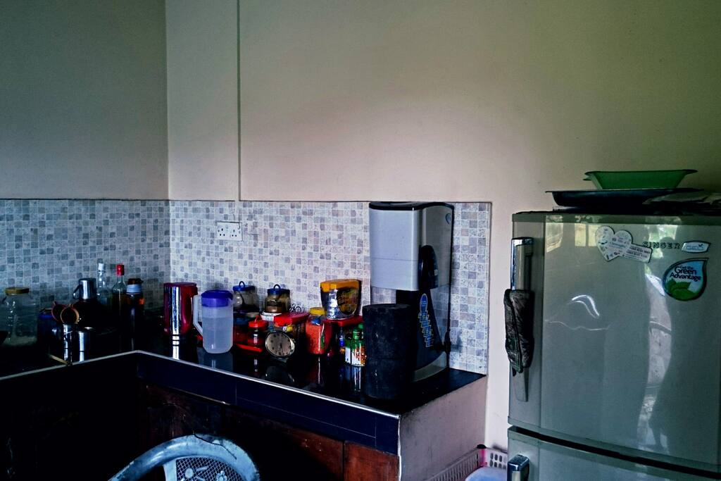 Kitchen with all utensils.