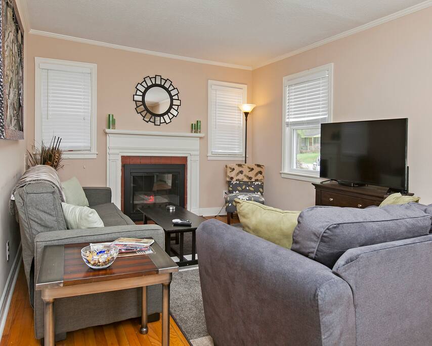 Living room with Sleeper Queen couch.