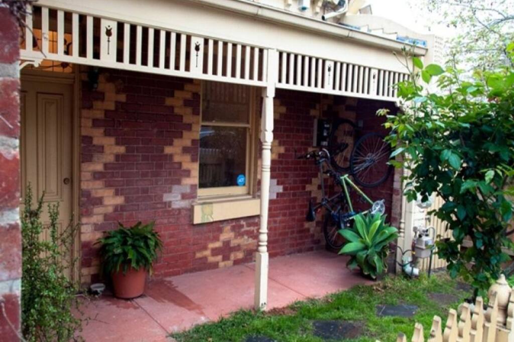 Edwardian style home with bike lockup. Help yourself to herbs in the front garden