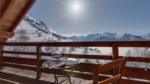 Beautiful chalet / 6 bedrooms / 14 people / 2,691 sq. ft. / sauna / pool table / spring