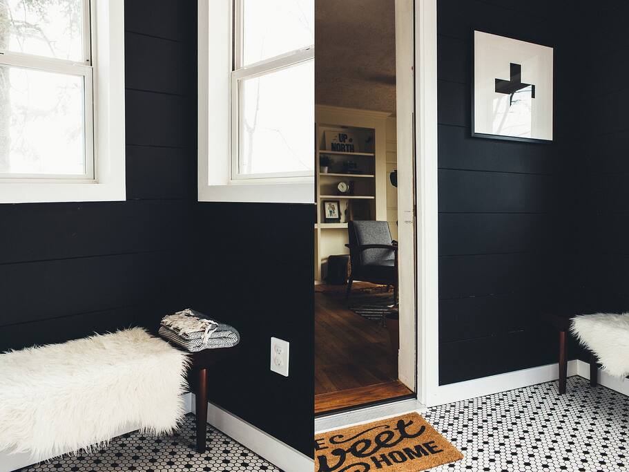 The Mudroom Entrance. Newly renovated in 2017 and includes heated floors for your swimsuit/hats/gloves.