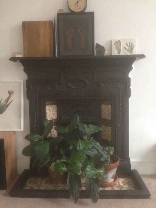 Original Victorian fireplace in the lounge.