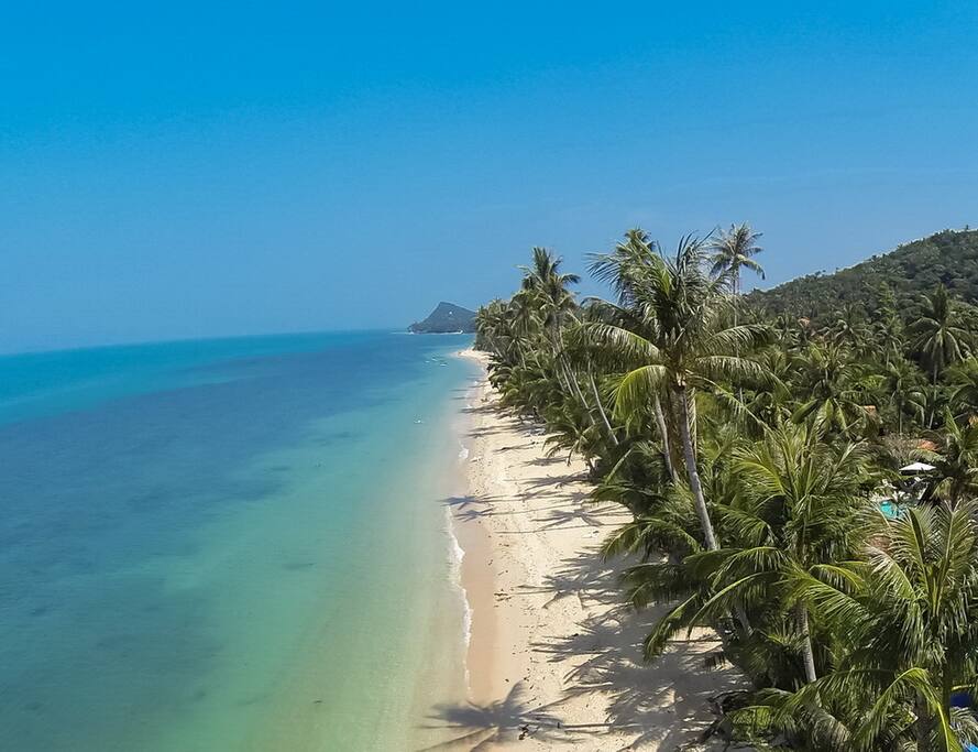 Beautiful Bang Por Beach - Villa Palm is at 40 meters inland.