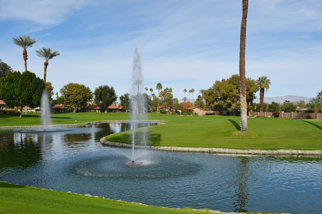 Water features dot the grounds