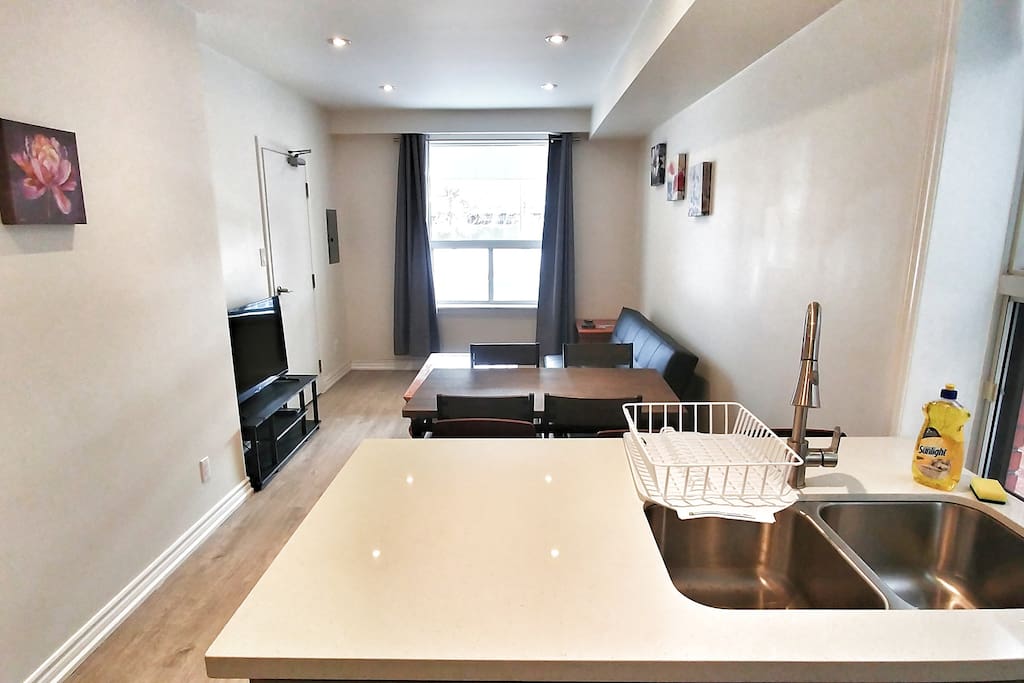 open space kitchen and living room
