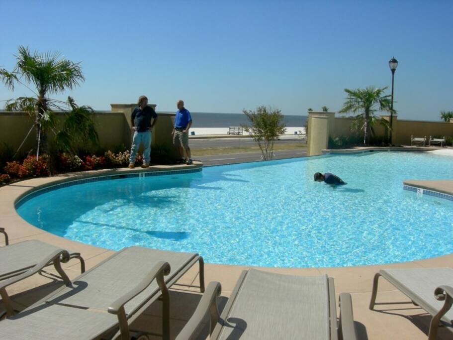 The outdoor pool