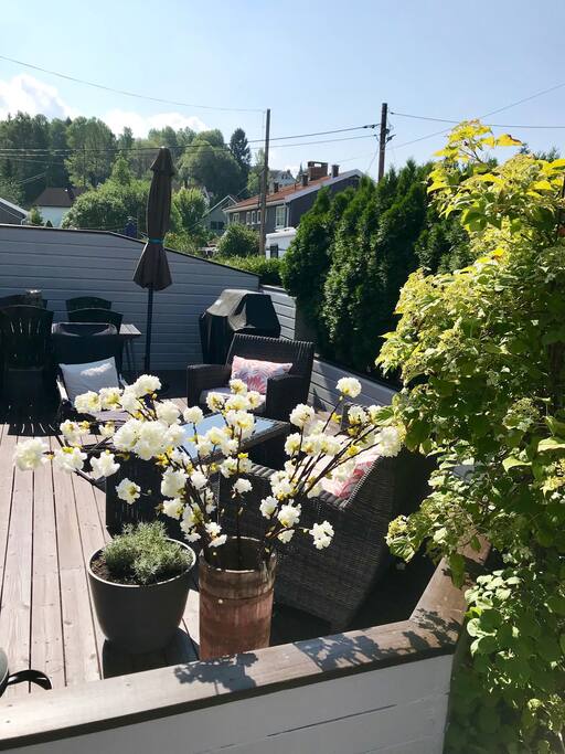 Koselig og romslig terrasse