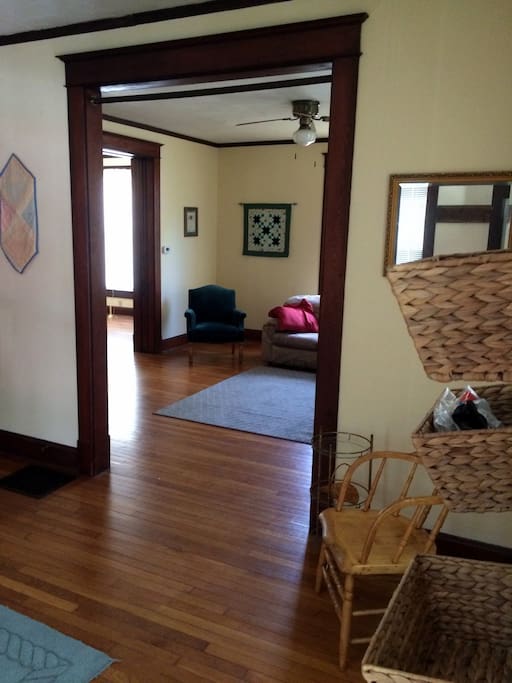 View from the front door into the living room