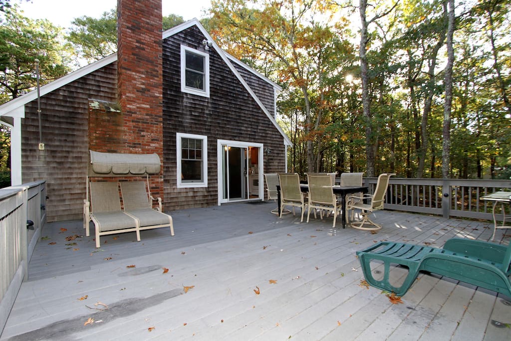 Have a Cape Cod vacation in the trees. Our deck is huge!