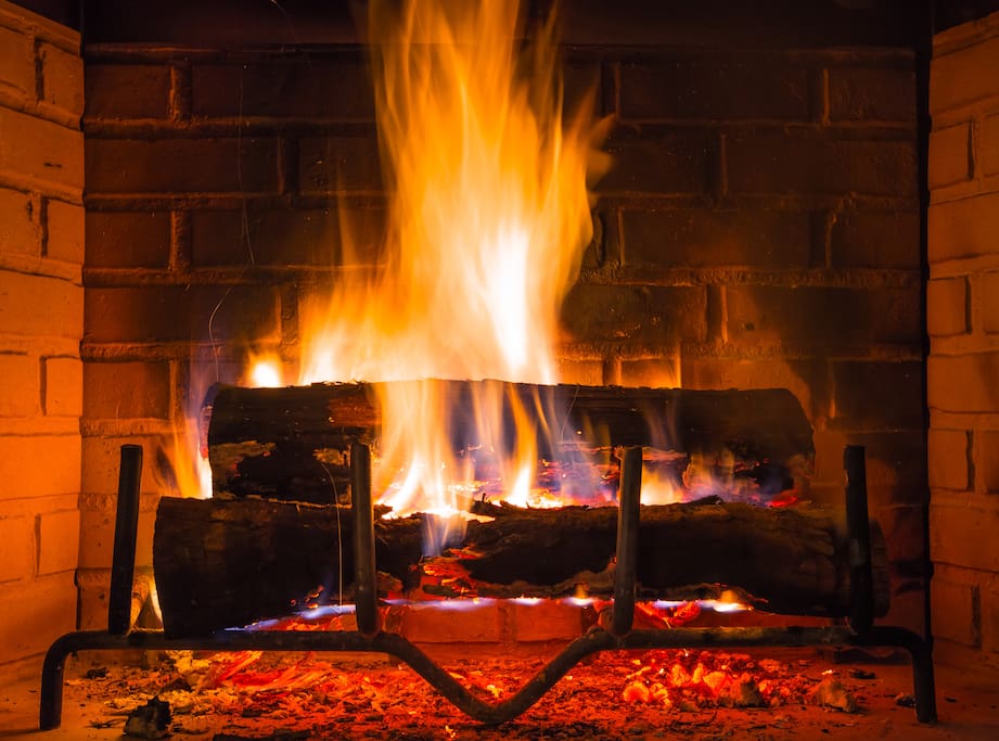 The second fireplace; outside on the roofed terrace