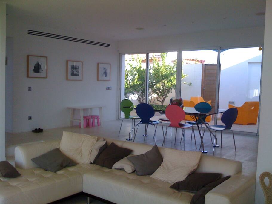 Living area and dining table