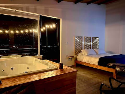 Luxury glamping-style room