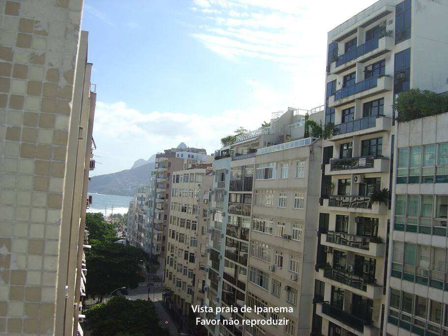 Vista lateral esquerda, praia de Ipanema