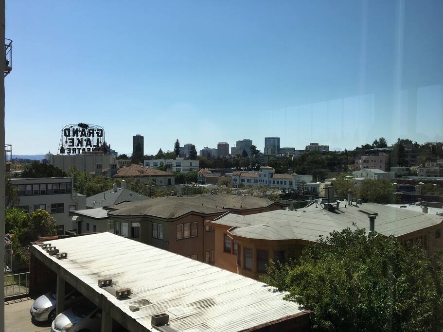 Great views from the living room of the Grand Lake Theater, only three blocks away!