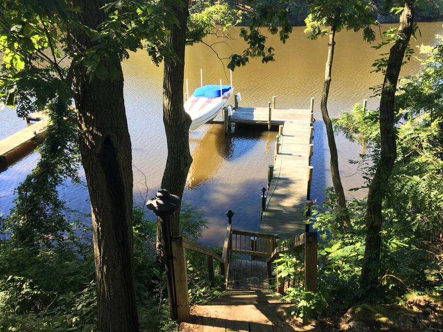 Dock in the summer from the yard