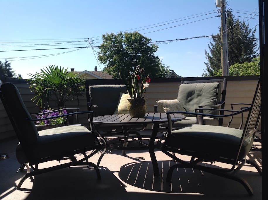 This is the patio off the kitchen/dining area. It is south facing and receives quite a lot of sunshine.