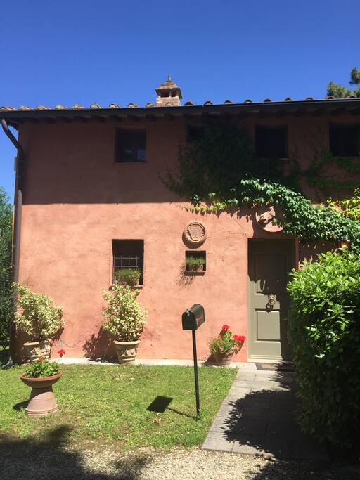 It sits on Chianti Hillside overlooking vineyards