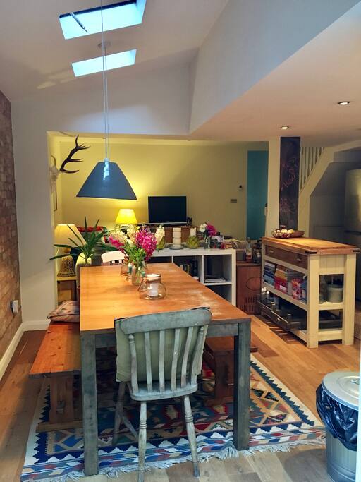 View of living area from the garden