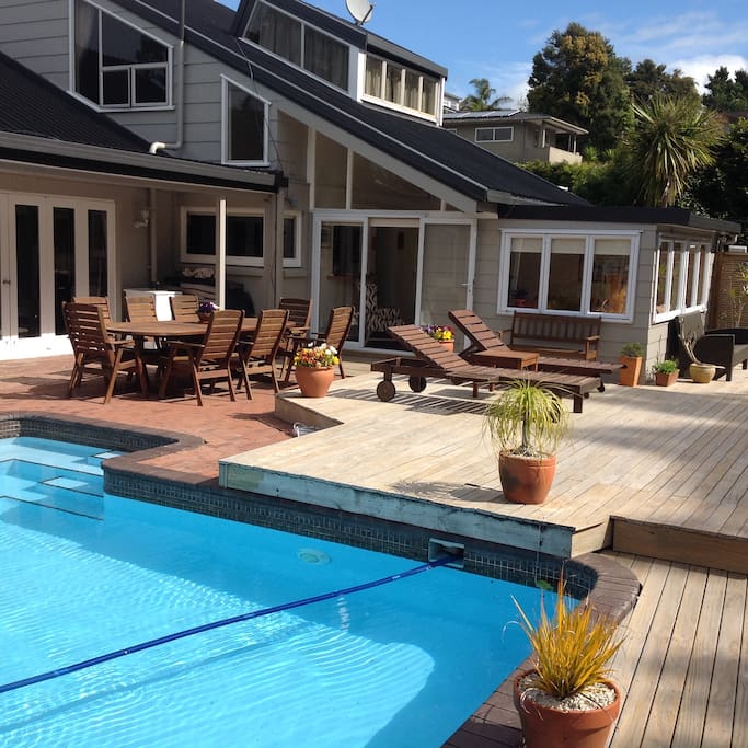 Beautiful deck and large swimming pool