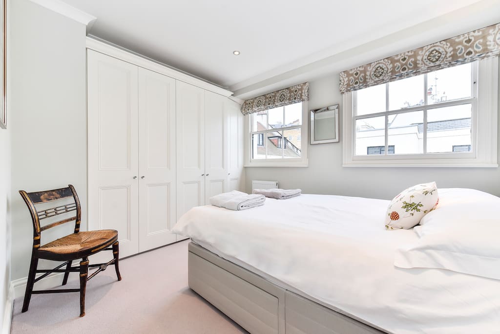 Master bedroom: comfy double bed with plenty of storage space