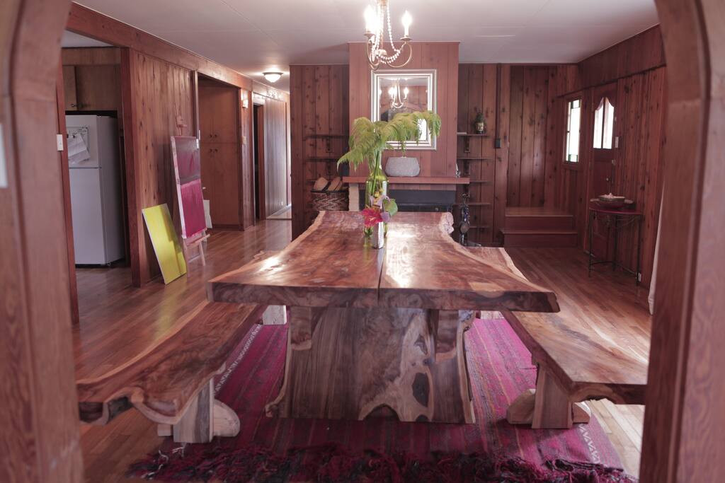 The entire main home is made of European Cedar giving our guests a taste of a luxurious cabin in the rainforest.