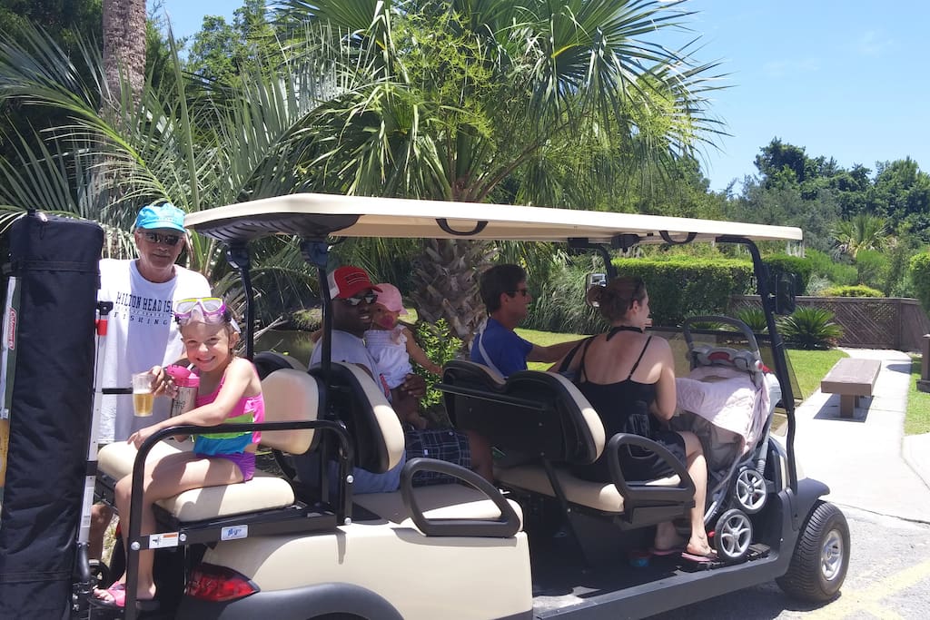 Complimentary 6 Passenger Golf Cart Shuttle to the Beach
