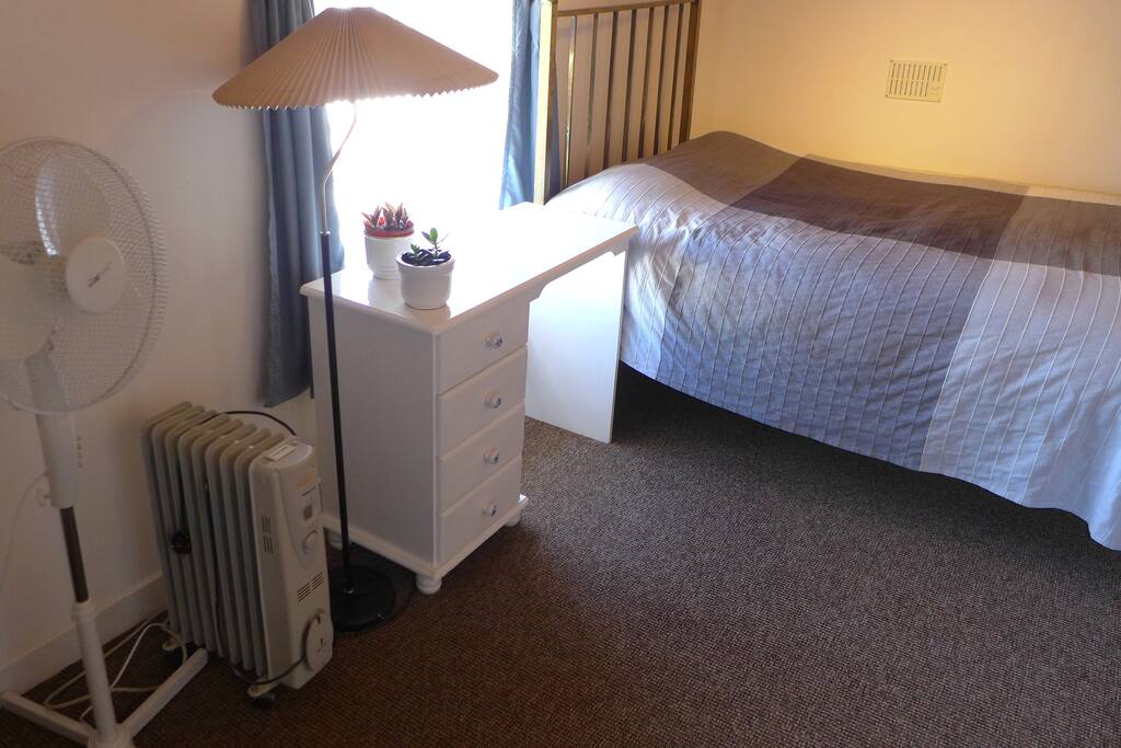 Upstairs bedroom, oil filled electric radiator if its too cold