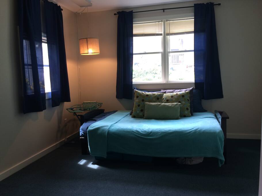 Sleeping area with futon opened