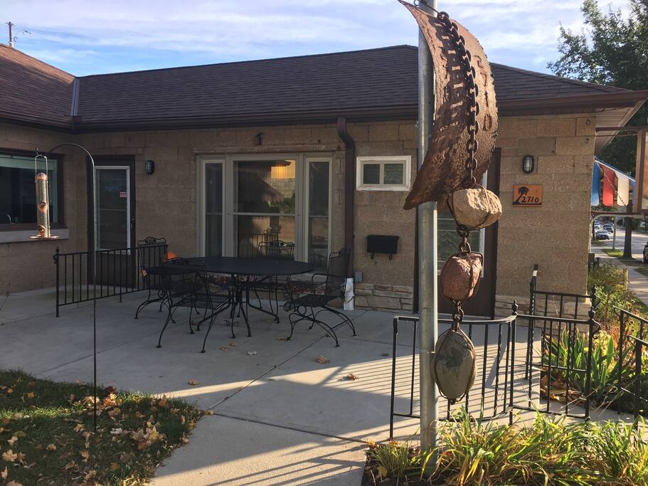 Feel free to kick back and relax on the patio out front