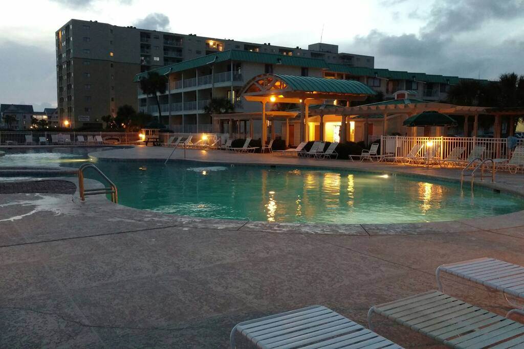 One of the many pools here