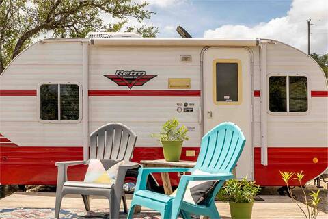 Rudy Retro Travel Trailer with Cowboy Pool